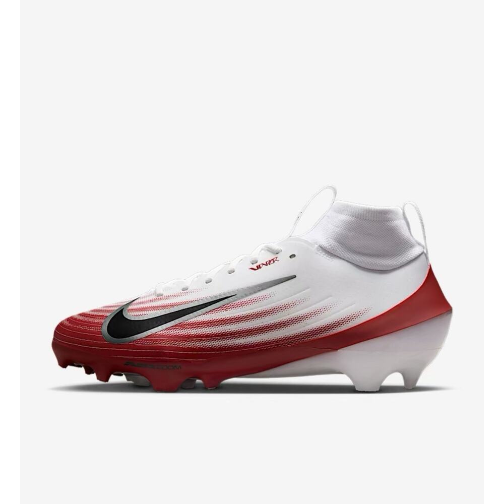 Nike Air Zoom Vapor Pro 1 White Crimson Football Cleat HM8850-102 Men’s Size 9